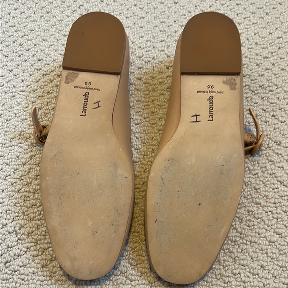 Tan Scalloped Mary Jane Flats by Larroude - Picture 5 of 8